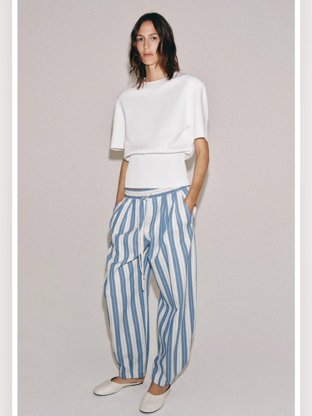 NWT Zara ZW Collection Striped Pajama Pants